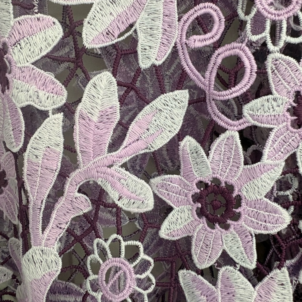 Anthropologie Maeve Purple Floral Lace Top - Picture 3 of 4